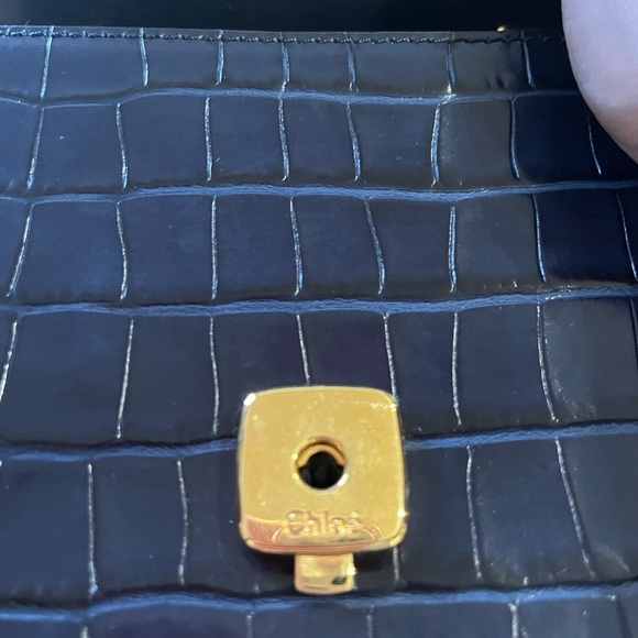 Chloe Mini C Croc Leather Bag - Picture 7 of 11
